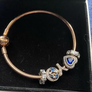 Pandora bracelet never worn selling for 200$- bracelet and all charms